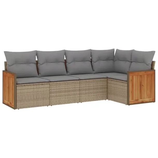 Zestaw mebli ogrodowych modułowych beżowy rattan PE, wymiary 62x62x69 cm