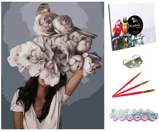 Zestaw do malowania po numerach, 40x50 cm, Cała W Kwiatach - Gniazdo Wilgi - Malowanie po numerach - miniaturka - grafika 1