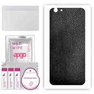 Szkła hartowane na telefon - Folia naklejka skórka strukturalna na TYŁ do Apple iPhone 6 Plus - Skóra Czarna - apgo SKINS - miniaturka - grafika 1