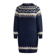 Sukienki - usha BLUE LABEL Damska sukienka z dzianiny fenia, granatowy, szary, beżowy, XL-XXL - miniaturka - grafika 1