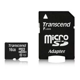 Karta pamięci Transcend MicroSDHC Premium 16GB UHS-I U1 (45MB/s) + adapter (TS16GUSDU1) - Karty pamięci - miniaturka - grafika 1