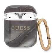 Akcesoria do słuchawek - Guess Guess GUA2UNMK AirPods cover czarny/black Marble Collection GUE1098BLK - miniaturka - grafika 1