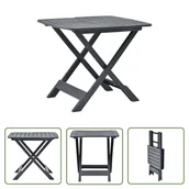 Stoły ogrodowe - The Living Store Składany stolik ogrodowy - antracytowy - 79x72x70 cm - plastik - Stół Ogrodowy - miniaturka - grafika 1