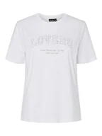 Koszulki i topy damskie - Pieces Koszulka "Tara" w kolorze białym - miniaturka - grafika 1