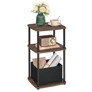 Brązowo-czarny mały stolik nocny z gazetnikiem - Ławy i stoliki kawowe - miniaturka - grafika 1