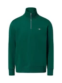 Bluzy męskie - Gant Męska bluza nierozpinana Mężczyźni zielony jednolity, M - miniaturka - grafika 1