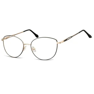 Damskie okulary zerówki oprawki korekcyjne kocie oczy Flex 888A Gold/Black - Okulary korekcyjne, oprawki, szkła - miniaturka - grafika 1