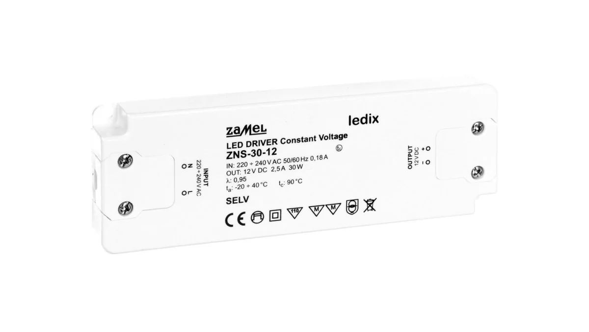 Zamel Zasilacz LED slim 12V DC 30W TYP: ZNS-30-12 LDX10000139