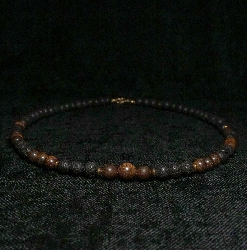 Naszyjnik Lawa Wulkaniczna x Bronzyt 6mm - Crystals Break