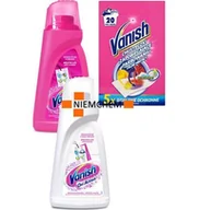 Środki do prania - Vanish Zestaw Odplamiacz Płyn Pink White 2 x 1L + Chusteczki 20pr - miniaturka - grafika 1