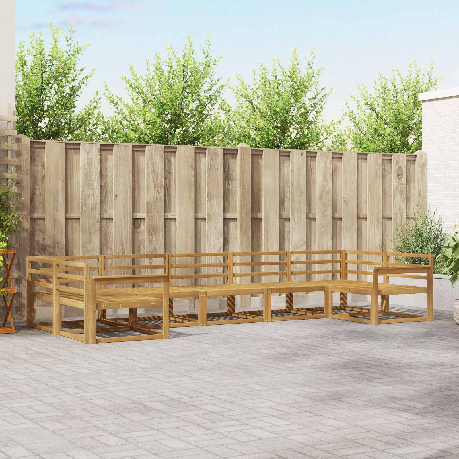 vidaXL Zestaw sof na zewnątrz 7 pcs Biały Lite Drewno Akacji