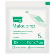 Apteczki i materiały opatrunkowe - Matocomp Kompresy jałowe z gazy 17 nitkowe 12 warstwowe 7 x 7 cm, 5 sztuk - miniaturka - grafika 1