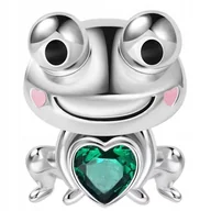 Bransoletki - Charms Zawieszka Charms Żaba z Sercem Charmsy Trusky - miniaturka - grafika 1