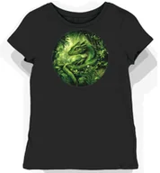 Koszulki i topy damskie - Koszulka damska czarna z motywem zielonego smoka XXL - miniaturka - grafika 1