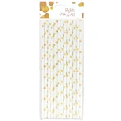 Słomki do napojów - Arpex, Słomki papierowe gwiazdki złote, 12 szt., certyfikowane FSC - miniaturka - grafika 1