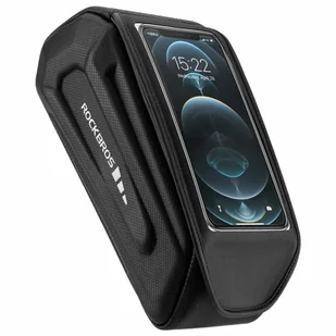 Torba rowerowa na ramę z pokrowcem na telefon wodoodporna czarna ROCKBROS - Sakwy rowerowe - miniaturka - grafika 1