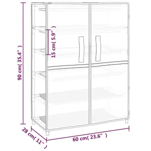Lumarko Szafka na buty, szara, 60x28x90 cm, materiałowa - Szafki na buty - miniaturka - grafika 9