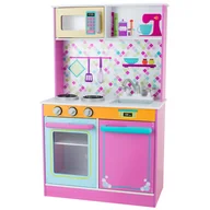 Figurki dla dzieci - Różowa Drewniana Kuchnia Dla Dzieci Tinyplaykitchen Zmywarka Piekarnik - miniaturka - grafika 1