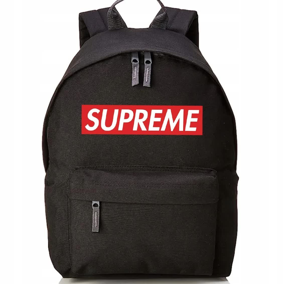 Plecak Szkolny Czarny Zabawne SUPREME Zespoły Koncerty Merch Wzory