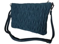 Torebki damskie - Kopertówka Damska Torebka Listonoszka Na Ramię, Pikowana, Tkanina Welurowa - miniaturka - grafika 1