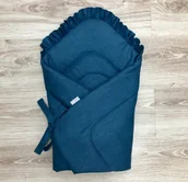 Rożki i beciki - LNIANY ROŻEK Z FALBANKĄ GRANATOWY - miniaturka - grafika 1