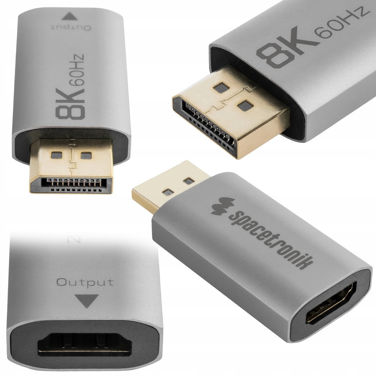 Adapter female USB-C na DisplayPort male 8K UHD Spacetronik przejściówka
