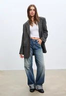 Koszulki i topy damskie - Stradivarius Koszulka basic slim fit Biały XL - miniaturka - grafika 1