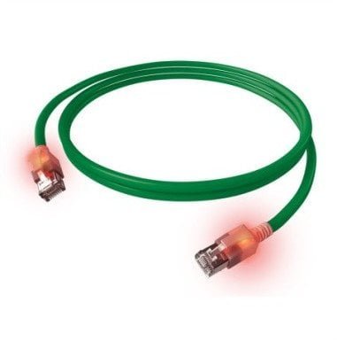 Kabel krosowy EasyLan S/FTP DualBoot LED Cat.6A, RJ45 / RJ45, LSOH, zielony, 7,5 m