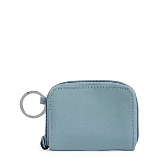 Portfele - Vera Bradley Damski bawełniany mały portfel zapinany na zamek błyskawiczny z ochroną RFID, rafa woda niebieski - bawełna z recyklingu, jeden rozmiar - grafika 1