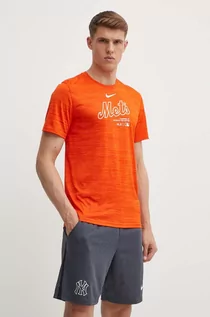 Koszulki męskie - Nike t-shirt New York Mets męski kolor pomarańczowy z nadrukiem - grafika 1