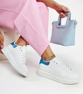 Sneakersy damskie - Białe sneakersy eko-skórzane Fatimah-36 - miniaturka - grafika 1