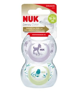 NUK NUK Smoczek Uspakajający 18-36 "3" GENIUS Girl SILIKON 2szt. 739374B - Smoczki uspokajające - miniaturka - grafika 1
