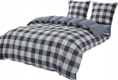Pościel - POŚCIEL 160X200 BAWEŁNA SATYNOWA + POSZEWKI KOMPLET POŚCIELI KRATA - miniaturka - grafika 1