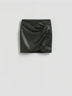 Reserved - Spódnica z marszczeniem - ciemnozielony - Spódnice - miniaturka - grafika 1