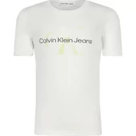 Koszulki dla chłopców - CALVIN KLEIN JEANS T-shirt MONOGRAM PRINT LOGO | Regular Fit - miniaturka - grafika 1