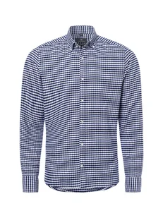 Nils Sundström Męska koszula casual Mężczyźni Slim Fit Bawełna niebieski w kratkę, S - Koszule męskie - miniaturka - grafika 1