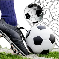 Piłka nożna - PIŁKA NOŻNA DO NOGI GRY W NOGĘ PIŁKĘ NOŻNĄ CZARNO-BIAŁA W ŁATY SZYTA - miniaturka - grafika 1