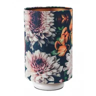 Lampy stojące - Biała lampka nocna tuba w kwiaty S384 Z1-F46 - miniaturka - grafika 1