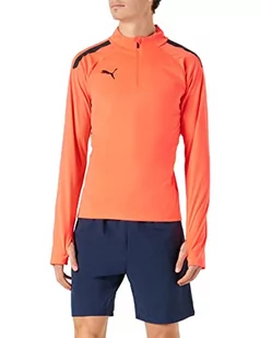 PUMA Teamliga Top z zamkiem błyskawicznym 1/4 pot, łukowo-czarny, XXL męski, Złoty Koral - Czarny Puma, XXL - Koszulki męskie - miniaturka - grafika 1