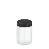 Pojemniki kuchenne - Słoik z metalową pokrywką KITCHEN ESSENTIALS, ryflowane szkło - miniaturka - grafika 1