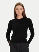 Swetry damskie - Calvin Klein Sweter LV044D370G Czarny Regular Fit - miniaturka - grafika 1