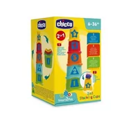 Sortery dla dzieci - Chicco Smart2Play, sorter Wieża Kubeczki, 2w1 - miniaturka - grafika 1