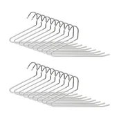 Skarpetki dla dzieci - Relaxdays Wieszak na spodnie, zestaw 20 sztuk, kształt S, antypoślizgowe wieszaki na ubrania, do zawieszenia spodni, oszczędność miejsca, metal, srebrny/biały - miniaturka - grafika 1