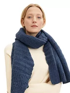Apaszki i szaliki damskie - TOM TAILOR Damski Szalik z dzianiny o strukturze 1032647, 10904 - Stormy Sea Blue, ONESIZE - miniaturka - grafika 1