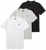 Koszulki męskie - Komplet koszulek polo 4F polówka męska 3-pak PTSM366 10S+27M+20S L - miniaturka - grafika 1