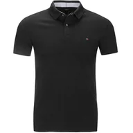 Koszulki męskie - Tommy Hilfiger Koszulka Polo Polówka Męska Regular Fit Czarna Mw0Mw17770 M - miniaturka - grafika 1