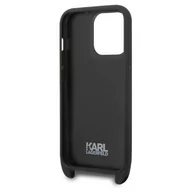 Etui i futerały do telefonów - Karl Lagerfeld Etui do iPhone 14 Pro 6,1" hardcase czarny/black Monogram Plaque Logo Strap - miniaturka - grafika 1