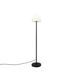 QAZQA Nowoczesna zewnętrzna lampa stojąca czarna klosz biały 25cm IP65 - Virginia - Lampy ogrodowe - miniaturka - grafika 1