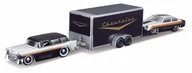 Kolekcjonerskie modele pojazdów - Maisto, model kolekcjonerski 11404 1955 Chevrolet Nomad + Car Trailer + 1971 Chevrolet Vega, 1:64 - miniaturka - grafika 1
