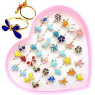 Biżuteria dla dzieci - Pierścionki dziecięce emaliowane z regulacją 36 szt. - miniaturka - grafika 1